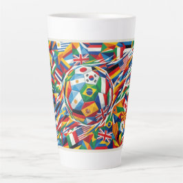 World Cup 2026 Nations Flag Soccer Ball Latte Mug Milchtasse