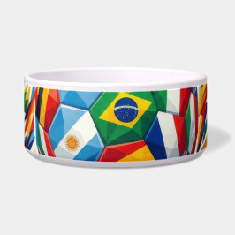 World Cup 2026 Nations Flag Soccer Ball Pet Bowl Napf