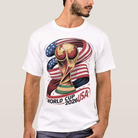 World Cup 2026 USA Flag T-Shirt, Soccer FIFA Tee (Vorderseite)