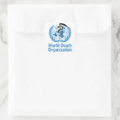 "World Death Organization" WHO-Logo-Parodie Quadratischer Aufkleber (Tasche)