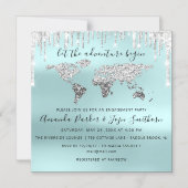 World Destination Map Globe Bridal Wedding Magneteinladung (Vorderseite)