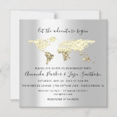 World Destination Map Graduate Bridal Wedding Gold Magneteinladung (Vorderseite)