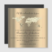 World Destination Map Graduate Bridal Wedding Magneteinladung (Vorne/Hinten)