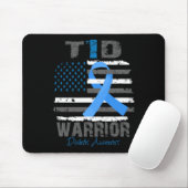 World Diabetes Awareness Blue Ribbon T1d Warrior T Mousepad (Mit Mouse)