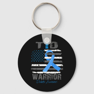 World Diabetes Awareness Blue Ribbon T1D Warrior T Schlüsselanhänger