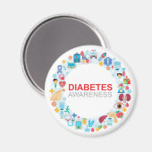 World Diabetes Day Awareness Circle Magnet (Vorderseite/Rückseite)