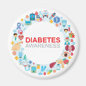 World Diabetes Day Awareness Circle Magnet (Vorne)