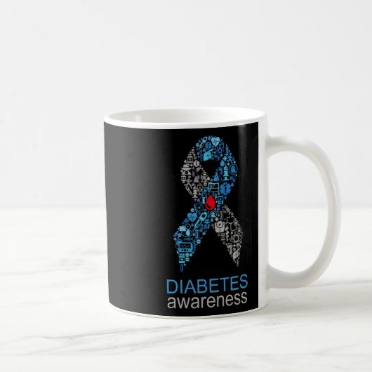 World Diabetes Day Diabetes Awareness Ribbon Kaffeetasse (Rechts)