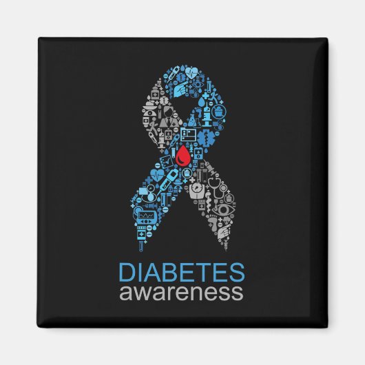 World Diabetes Day Diabetes Awareness Ribbon  Magnet (Vorne)