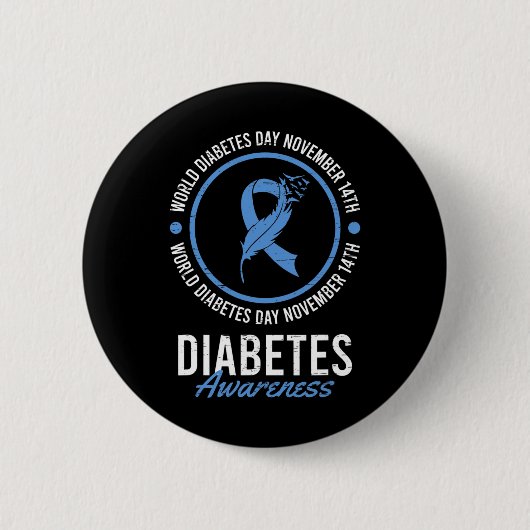 World Diabetes Day November Disease Awareness Insu Button (Vorderseite)