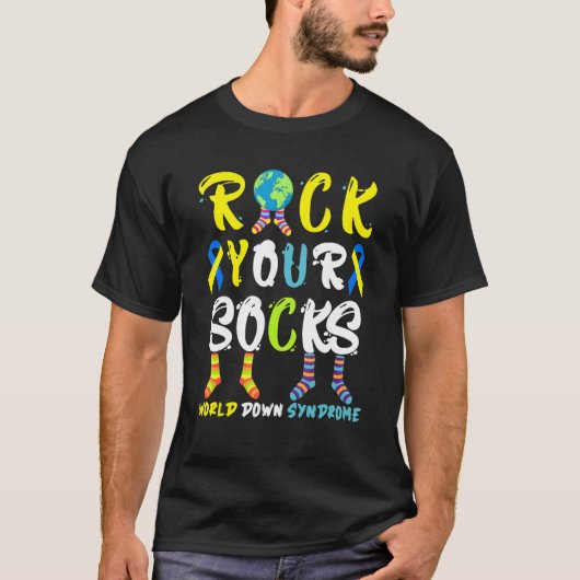 World Down Syndrom Day Rock Your Shocks Awareness T-Shirt (Vorderseite)