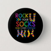 World Down Syndrom Day Rock Your Socks Awareness Button (Vorderseite)