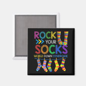 World Down Syndrom Day Rock Your Socks Awareness Magnet (Vorderseite/Rückseite)