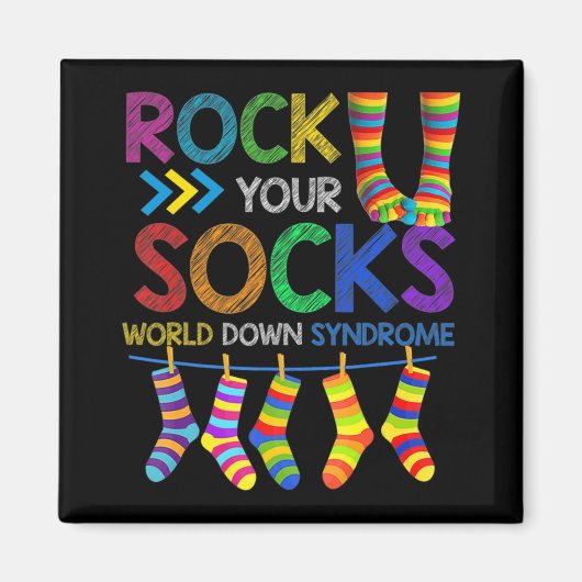 World Down Syndrom Day Rock Your Socks Awareness Magnet (Vorne)