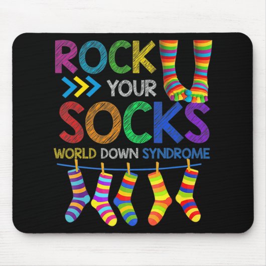 World Down Syndrom Day Rock Your Socks Awareness Mousepad (Vorne)
