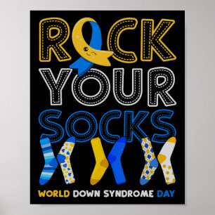World Down Syndrom Day Rock Your Socks Awareness Poster
