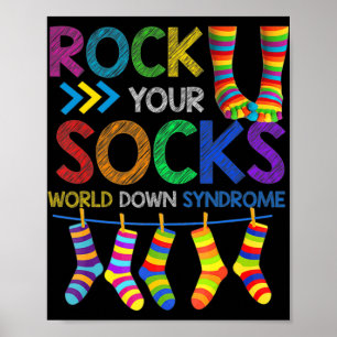 World Down Syndrom Day Rock Your Socks Awareness Poster