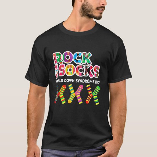 World Down Syndrom Day Rock Your Socks Awareness T-Shirt (Vorderseite)