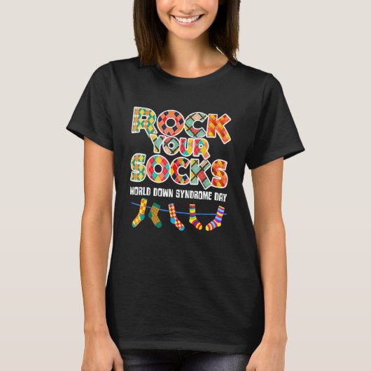 World Down Syndrom Day Rock Your Socks Awareness T-Shirt (Vorderseite)