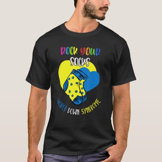 World Down Syndrom Day Rock Your Socks Awareness T-Shirt (Vorderseite)
