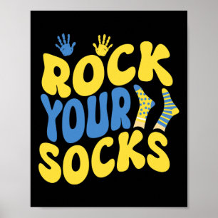 World Down Syndrom Day Rock Your Socks Groovy Poster