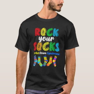 World Down Syndrom Rock Your Socks Awareness Ds M T-Shirt