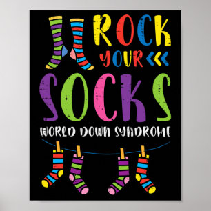 World-Down-Syndrom Rock Your Socks Awareness Men Poster