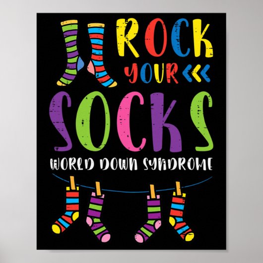 World-Down-Syndrom Rock Your Socks Awareness Men Poster (Vorne)