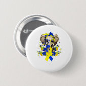 World Down Syndrome Awareness 2022 Elephant Blue Button (Vorne & Hinten)