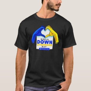 World Down Syndrome Awareness Day Liebe Blue Yello T-Shirt