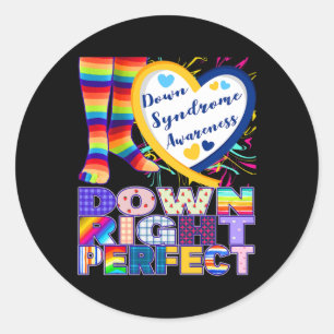 World Down Syndrome Awareness Day Rock Your Socks Runder Aufkleber