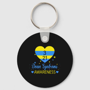 World Down Syndrome Awareness März 21 Yellow Blue Schlüsselanhänger