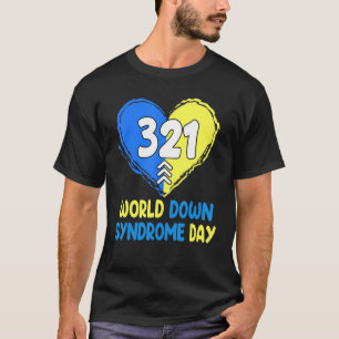 World Down Syndrome Day 3 21 Blaues Gelbes Herz T-Shirt
