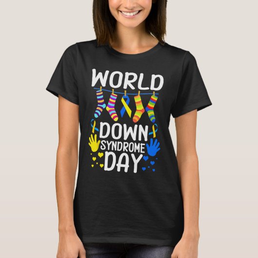 World Down Syndrome Day Awareness Socks Down Right T-Shirt (Vorderseite)