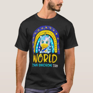 World Down Syndrome Day Awareness Unicorn Yellow B T-Shirt