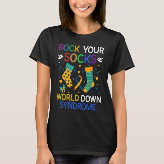 World Down Syndrome Day  Rock Your Socks Awareness T-Shirt (Vorderseite)
