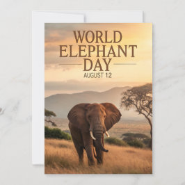 World Elephant Day African Savanna Art Feiertagskarte