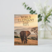 World Elephant Day African Savanna Art Postkarte (Stehend Vorderseite)