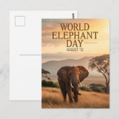 World Elephant Day African Savanna Art Postkarte (Vorne/Hinten)
