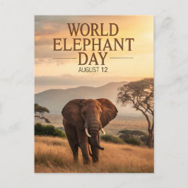 World Elephant Day African Savanna Art Postkarte