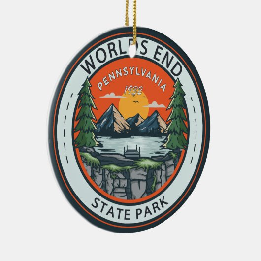 World End Staat Park Pennsylvania Abzeichen Keramik Ornament (Rechts)
