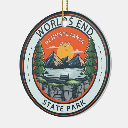 World End Staat Park Pennsylvania Abzeichen Keramik Ornament (Links)