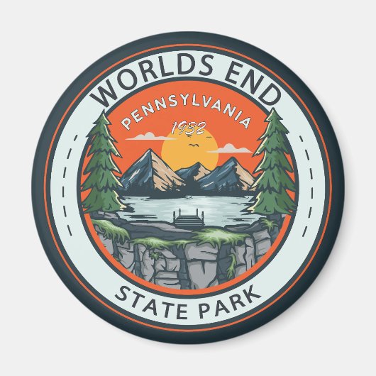 World End Staat Park Pennsylvania Abzeichen Magnet (Vorne)