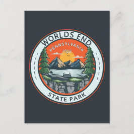 World End Staat Park Pennsylvania Abzeichen Postkarte