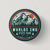 World End Staat Park Pennsylvania Retro Sunset Button (Vorderseite)