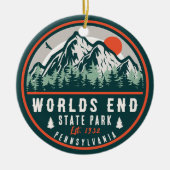 World End Staat Park Pennsylvania Retro Sunset Keramik Ornament (Vorne)