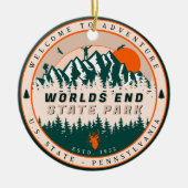 World End Staat Park Pennsylvania Retro Sunset Keramik Ornament (Vorne)
