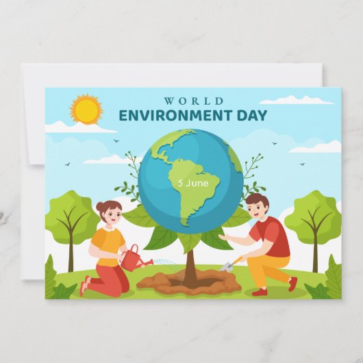 World Environment Day Tree Planting Flat Card (Vorderseite)