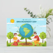 World Environment Day Tree Planting Flat Card (Stehend Vorderseite)
