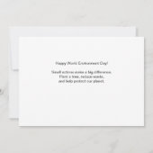 World Environment Day Tree Planting Flat Card (Rückseite)